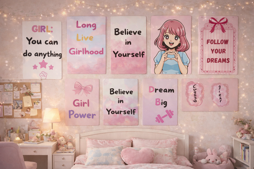 فن حائط لغرفة البنات - بينكي لاندي